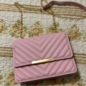 Elegant Pink Quilted Shoulder Bag